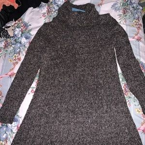 Sweater Turtleneck Grey Marled Dress